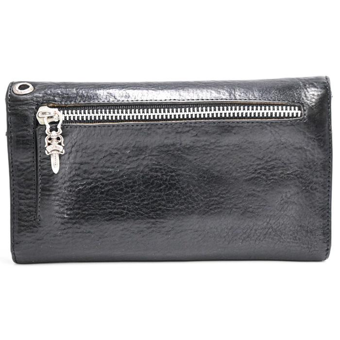 Chrome Hearts クロムハーツ ウェーブ ウォレット CHボタン 長財布 三つ折り レザー ブラック 黒 ダガー インボイス |  | 01