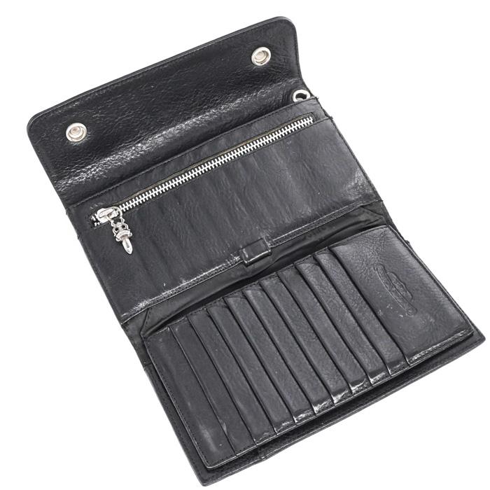 Chrome Hearts クロムハーツ ウェーブ ウォレット CHボタン 長財布 三つ折り レザー ブラック 黒 ダガー インボイス |  | 09