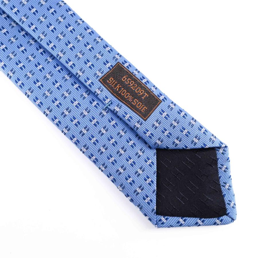 ❣️新品未使用タグ付❣️エルメス HERMES シルクタイ　H柄　ブルー　水色 HERMES（エルメス） 未使用品 タグ付き ネクタイ H柄 シルク100 ブルー