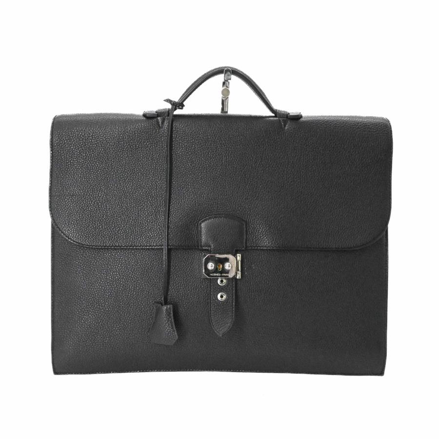 美品◇エルメス サックアデペッシュ38 ブリーフケース 本革 レザー ブラック 美品】HERMES エルメス サックアデペッシュ 38 トゴ 書類 ビジネス