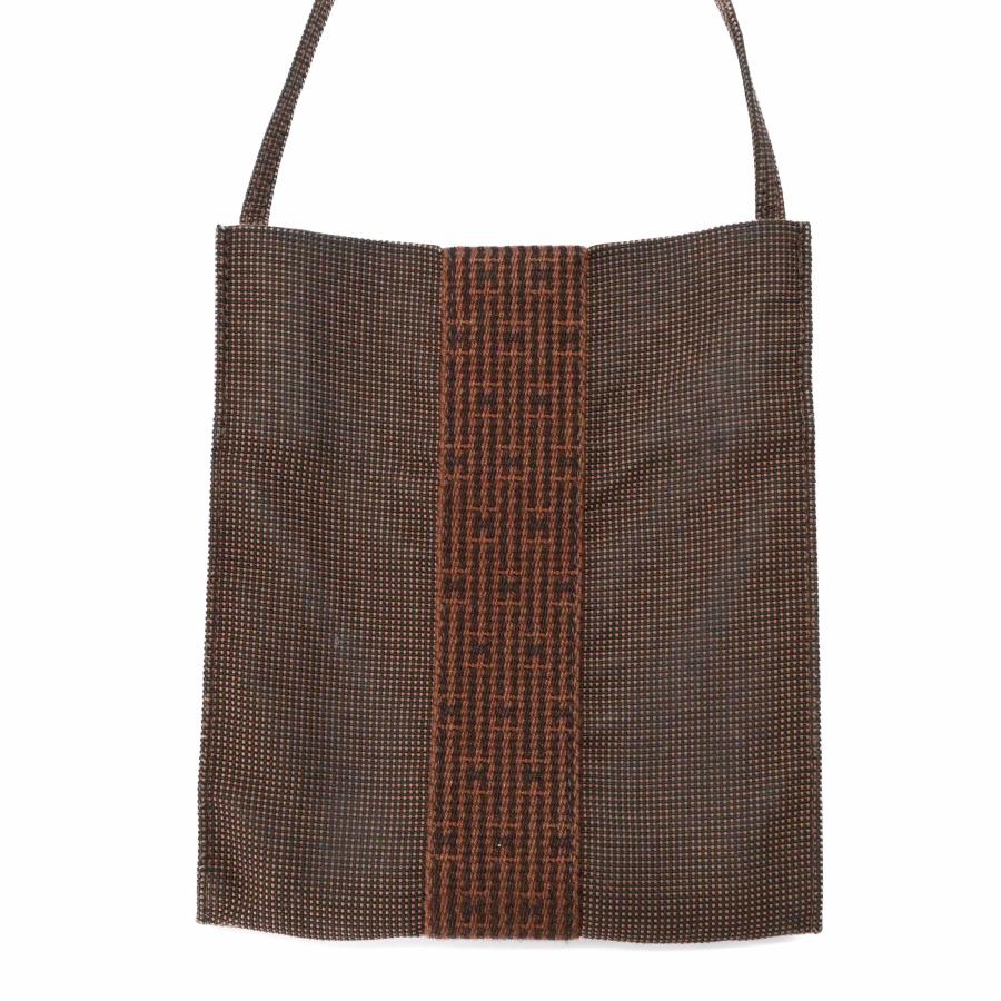 HERMES エルメス エールライン ショルダーバッグ ポーチ ナイロンキャンバス ブラウン レディース メンズ_1