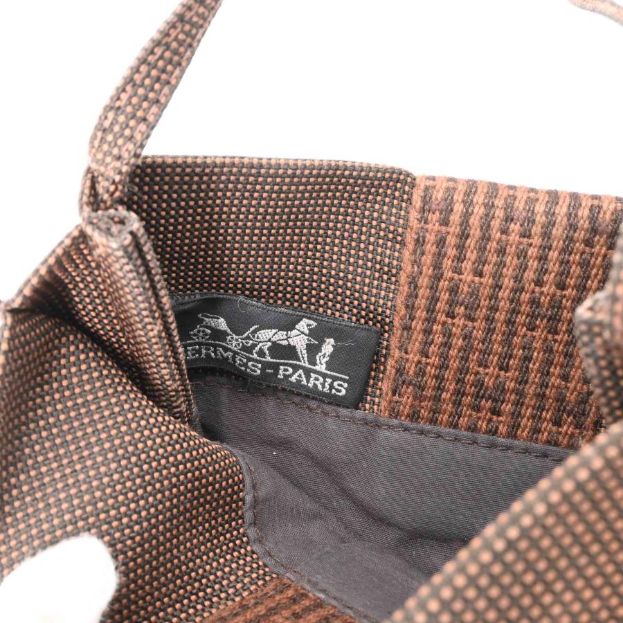 HERMES エルメス エールライン ショルダーバッグ ポーチ ナイロンキャンバス ブラウン レディース メンズ_6