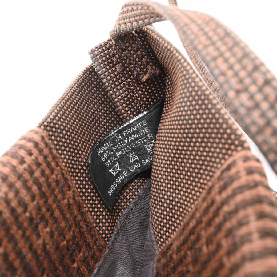 HERMES エルメス エールライン ショルダーバッグ ポーチ ナイロンキャンバス ブラウン レディース メンズ_7