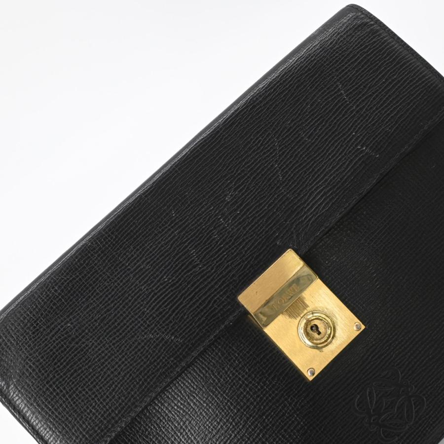 LOEWE ロエベ アナグラム クラッチバッグ セカンドバッグ ビジネス ブラック 黒 レザー ゴールド金具 メンズ |  | 08