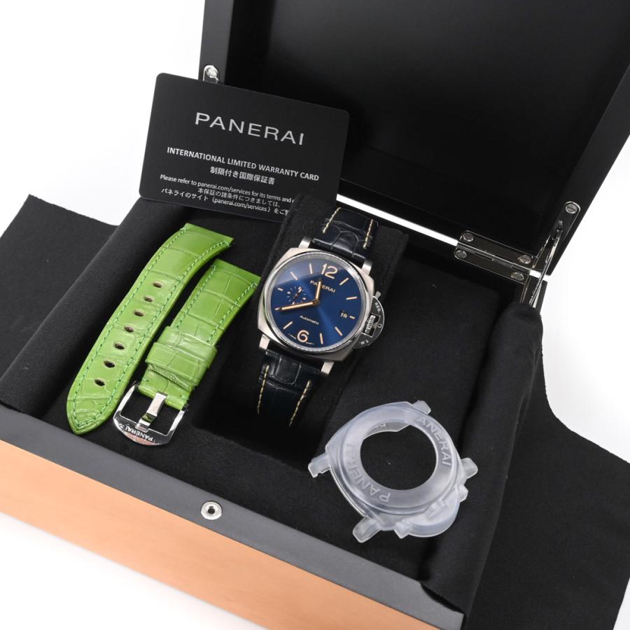 【美品】PANERAI パネライ ルミノール ドゥエ 自動巻き 腕時計 ウォッチ 時計 ブルー文字盤 チタン PAM00927 |  | 01