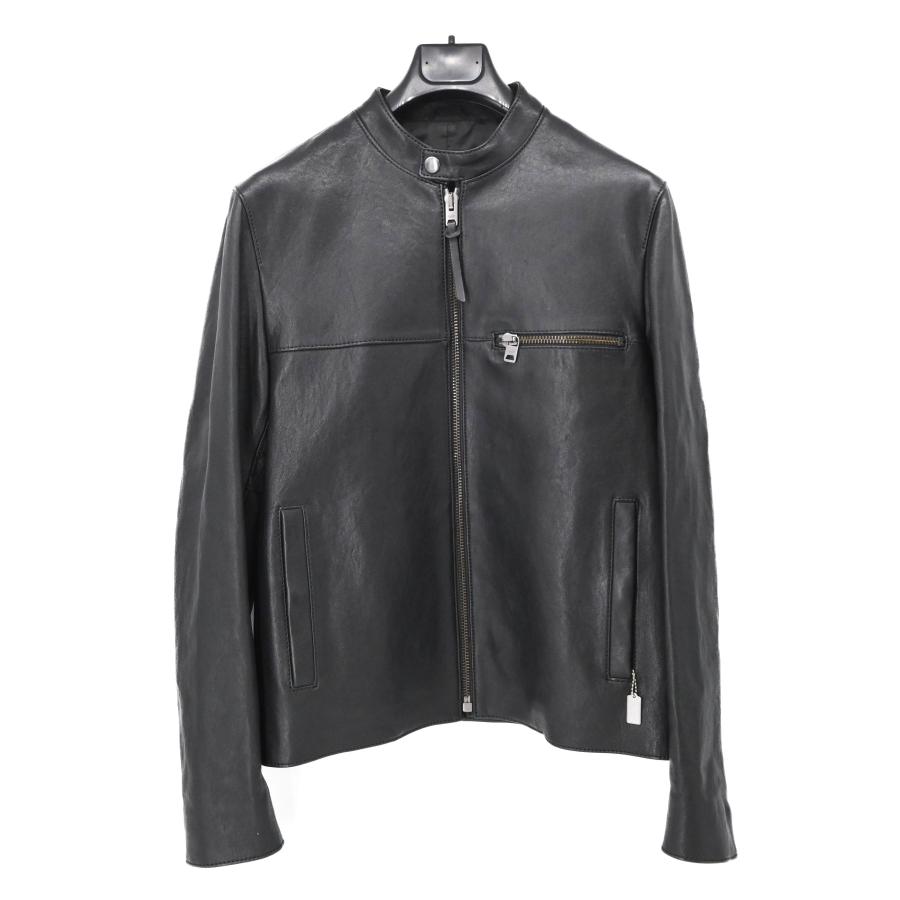 COACH コーチ黒 レザー シングルライダースジャケット　サイズXS COACH コーチ レザー シングル ライダースジャケット ブラック系 XS