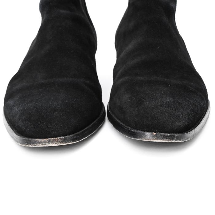 SAINT LAURENT サンローラン ヒールブーツ サイドゴア 靴 スエード 黒