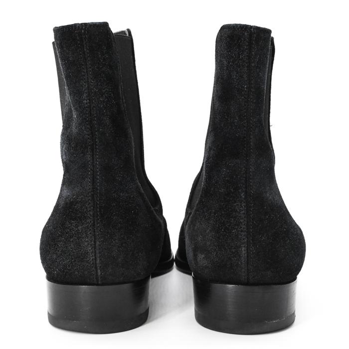 SAINT LAURENT サンローラン ヒールブーツ サイドゴア 靴 スエード 黒