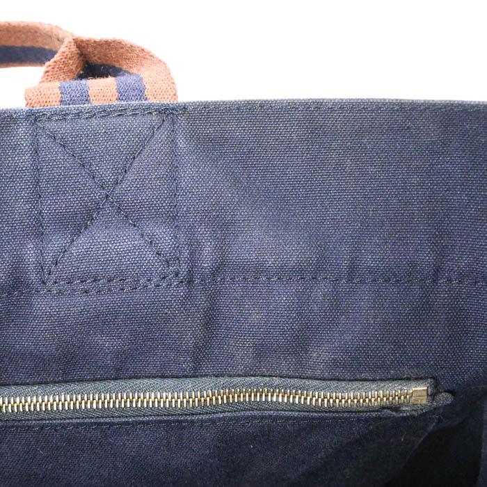 【お値引き】HERMES エルメス ニューフールトゥ トートMM ハンドバッグ ハーフレザー レザー ネイビー ブラウン キャンバス レディース メンズ | フールトゥ | 13