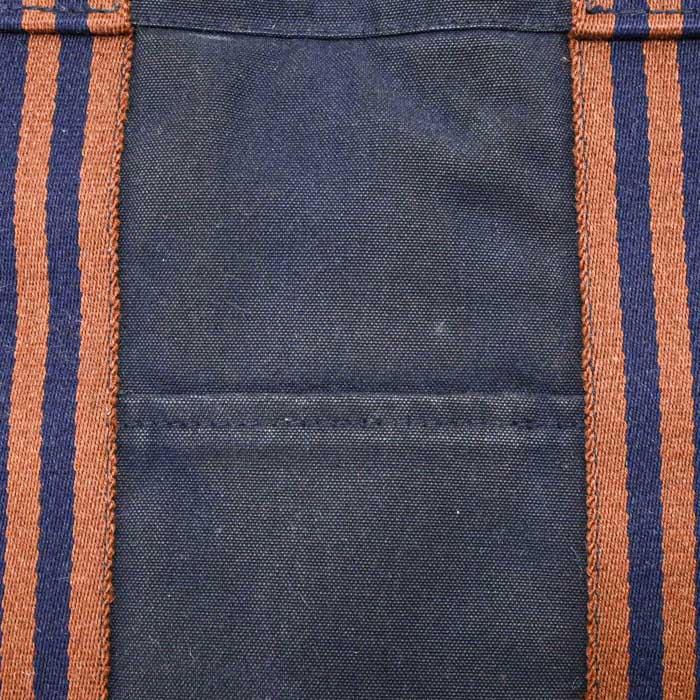 【お値引き】HERMES エルメス ニューフールトゥ トートMM ハンドバッグ ハーフレザー レザー ネイビー ブラウン キャンバス レディース メンズ | フールトゥ | 17