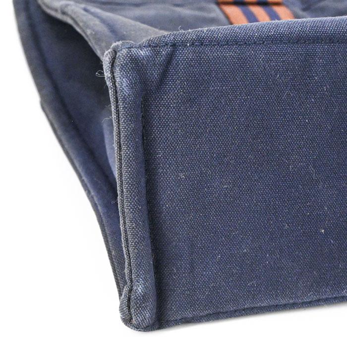 【お値引き】HERMES エルメス ニューフールトゥ トートMM ハンドバッグ ハーフレザー レザー ネイビー ブラウン キャンバス レディース メンズ | フールトゥ | 07