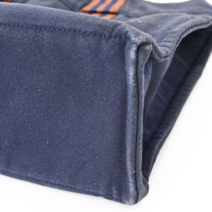 【お値引き】HERMES エルメス ニューフールトゥ トートMM ハンドバッグ ハーフレザー レザー ネイビー ブラウン キャンバス レディース メンズ | フールトゥ | 08