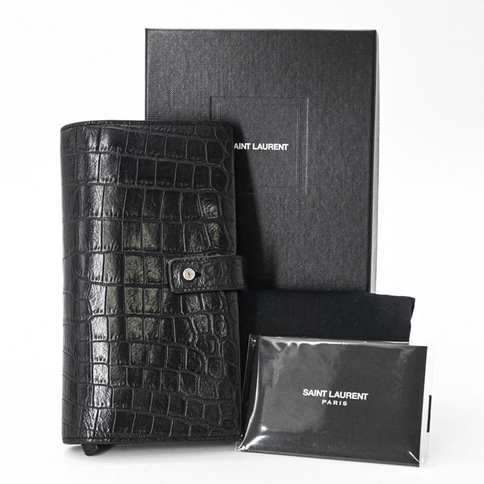 SAINT LAURENT サンローラン ロングウォレット 長財布 クロコ型押し