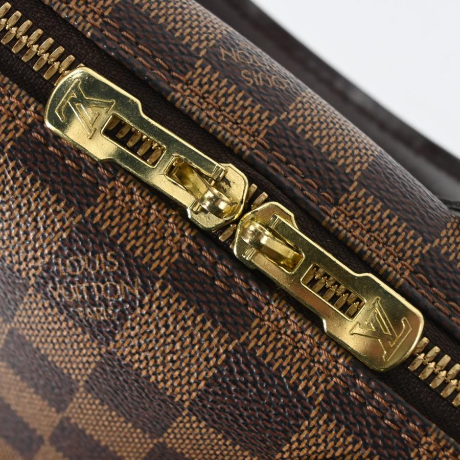 【美品】LOUIS VUITTON ルイ・ヴィトン ダミエ・エベヌ アルマPM ハンドバッグ PVC ブラウン 茶 イニシャル入り N53151