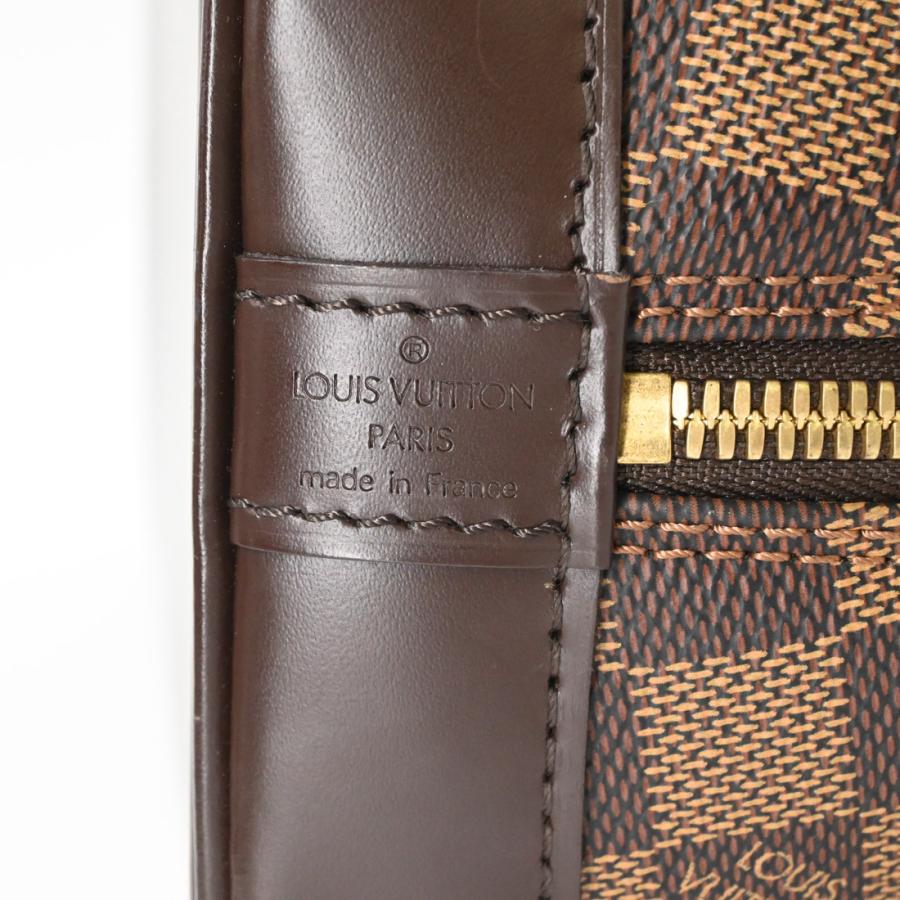 【美品】LOUIS VUITTON ルイ・ヴィトン ダミエ・エベヌ アルマPM ハンドバッグ PVC ブラウン 茶 イニシャル入り N53151