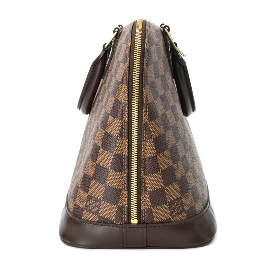 【美品】LOUIS VUITTON ルイ・ヴィトン ダミエ・エベヌ アルマPM ハンドバッグ PVC ブラウン 茶 イニシャル入り N53151