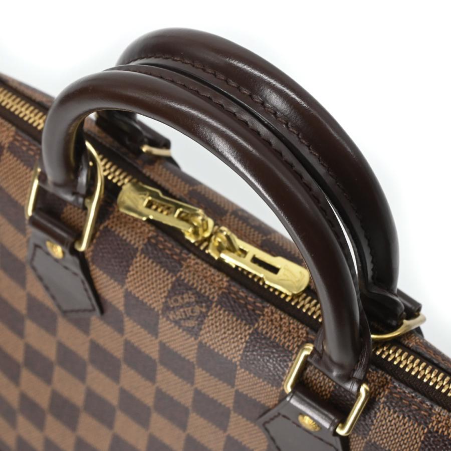 【美品】LOUIS VUITTON ルイ・ヴィトン ダミエ・エベヌ アルマPM ハンドバッグ PVC ブラウン 茶 イニシャル入り N53151