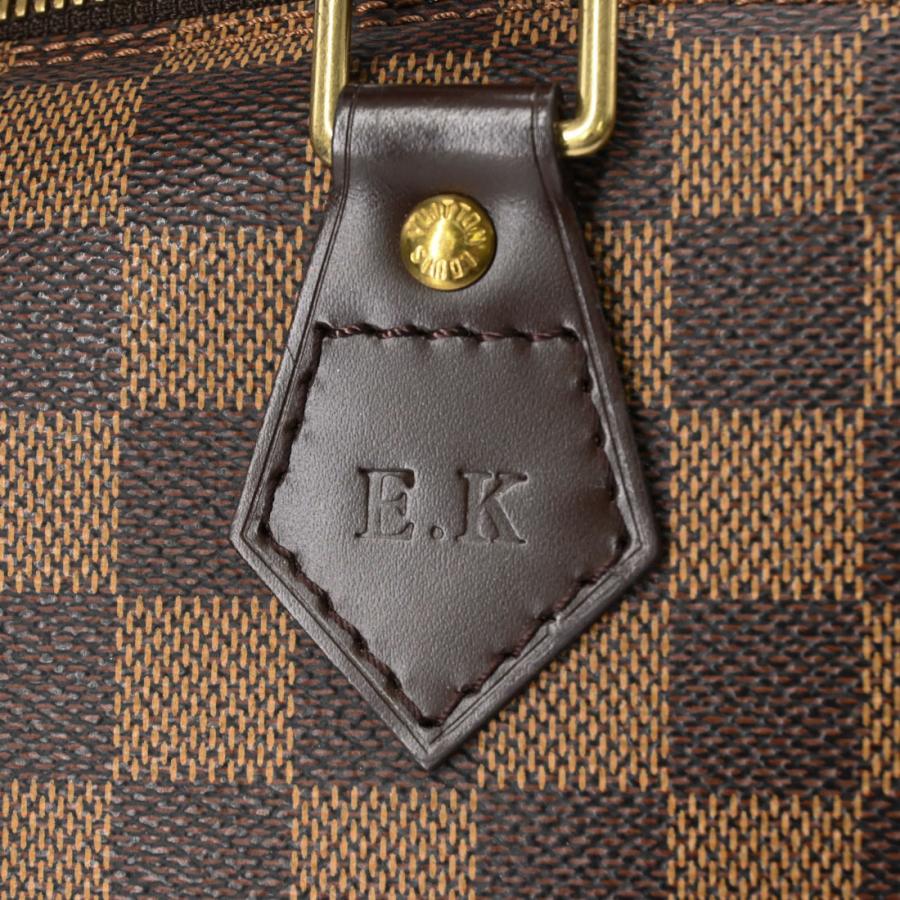 【美品】LOUIS VUITTON ルイ・ヴィトン ダミエ・エベヌ アルマPM ハンドバッグ PVC ブラウン 茶 イニシャル入り N53151