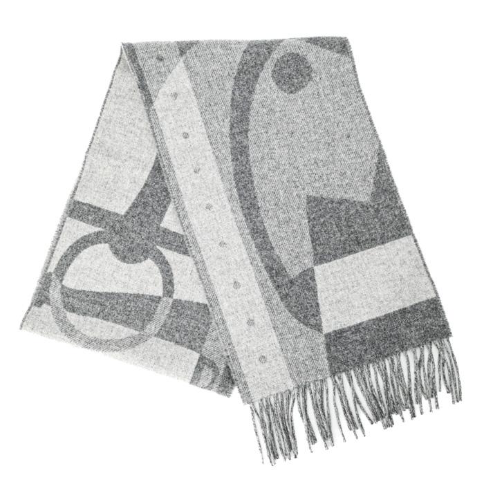 【未使用品】 HERMES エルメス レディ・ステディ・ゴー マフラー ストール カシミヤ100％ グレー レディース メンズ |  | 01