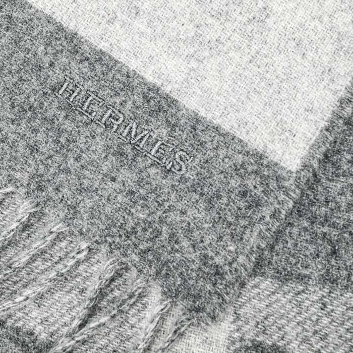 【未使用品】 HERMES エルメス レディ・ステディ・ゴー マフラー ストール カシミヤ100％ グレー レディース メンズ |  | 03