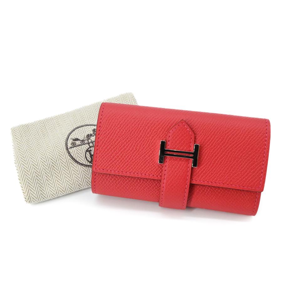 【未使用品】HERMES エルメス ベアン キーケース 4連 ヴォーエプソン レザー ルージュクー ピンクレッド 赤系 #C | Bearn