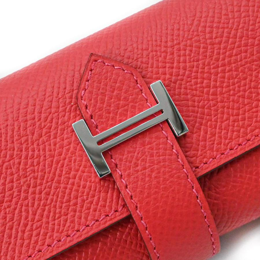 【未使用品】HERMES エルメス ベアン キーケース 4連 ヴォーエプソン レザー ルージュクー ピンクレッド 赤系 #C | Bearn | 02