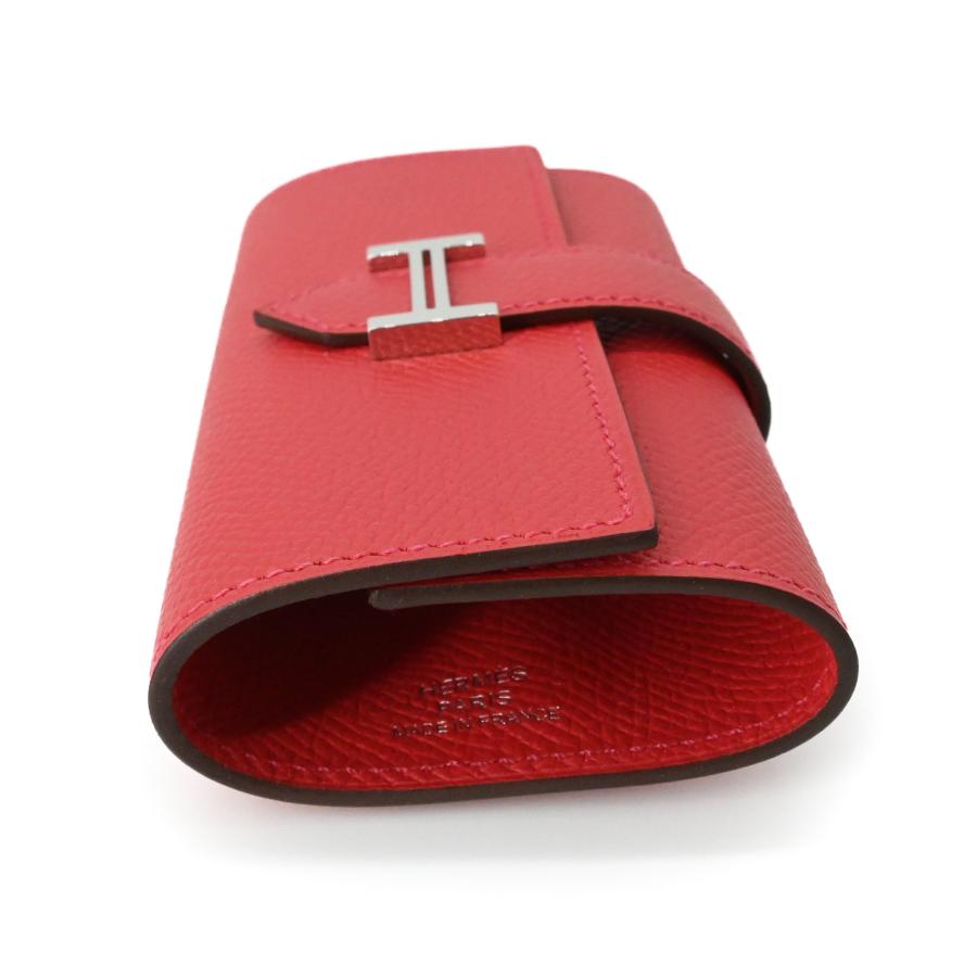 【未使用品】HERMES エルメス ベアン キーケース 4連 ヴォーエプソン レザー ルージュクー ピンクレッド 赤系 #C | Bearn | 04