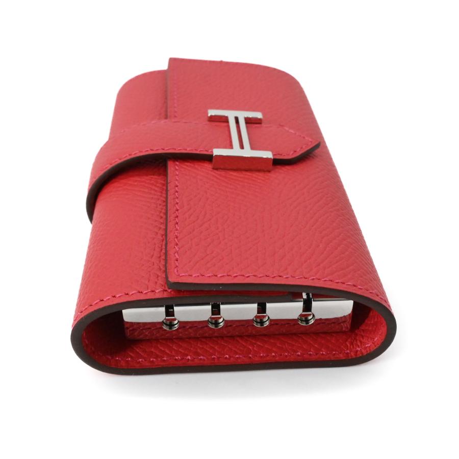【未使用品】HERMES エルメス ベアン キーケース 4連 ヴォーエプソン レザー ルージュクー ピンクレッド 赤系 #C | Bearn | 05