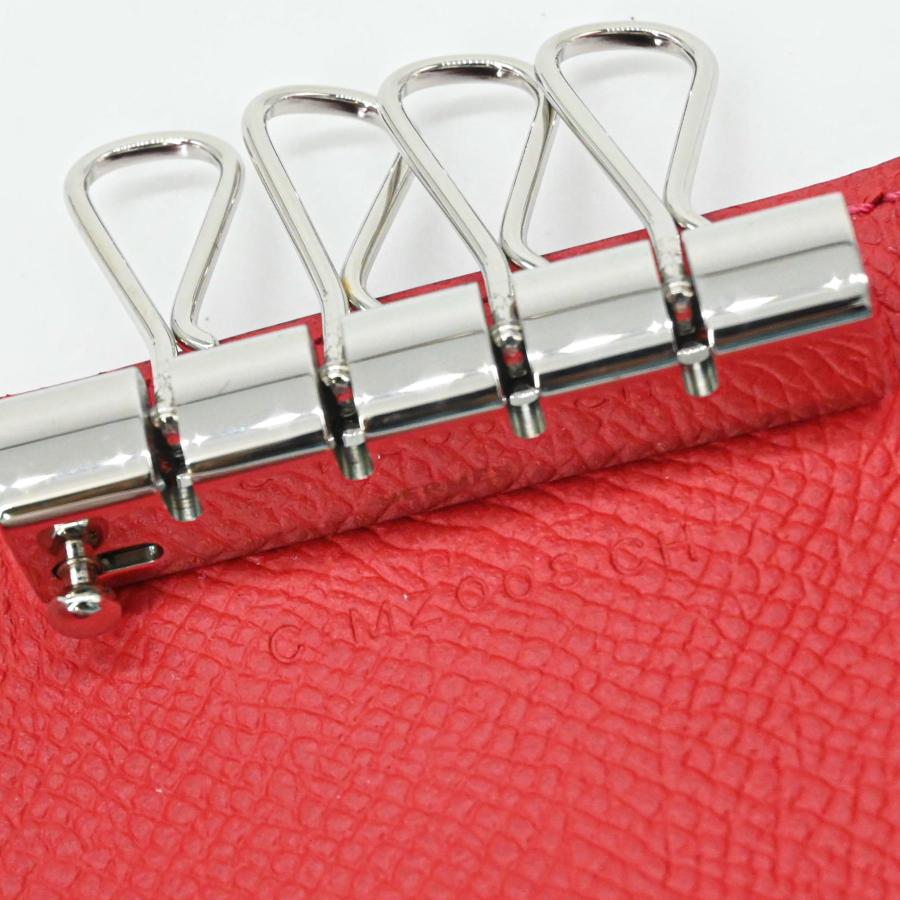 【未使用品】HERMES エルメス ベアン キーケース 4連 ヴォーエプソン レザー ルージュクー ピンクレッド 赤系 #C | Bearn | 08