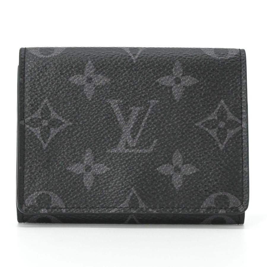 【美品】LOUIS VUITTON ルイヴィトン カードケース アンヴェロップ カルト ドゥ ヴィジット モノグラム エクリプス 名刺入れ 黒 ブラック M12874 ICチップ_1