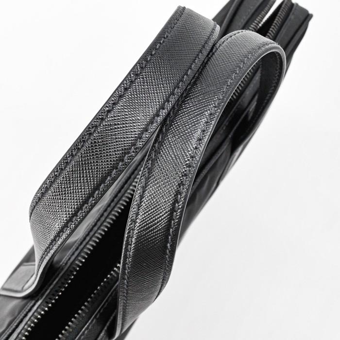 【未使用品】PRADA プラダ ブリーフケース ビジネス 三角ロゴ Re-Nylon リナイロン サフィアーノレザー ブラック 黒 2VE368 |  | 07