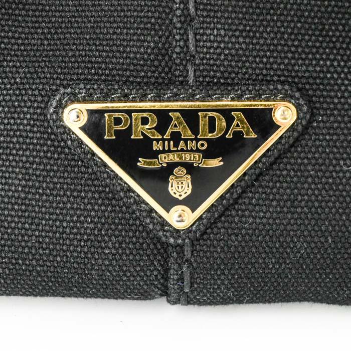 PRADA プラダ カナパ 35 トート 三角ロゴ ハンドバッグ ショルダーバッグ キャンバス デニム ブラック 黒 レディース ストラップ付 |  | 07