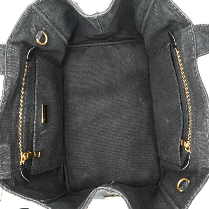 PRADA プラダ カナパ 35 トート 三角ロゴ ハンドバッグ ショルダーバッグ キャンバス デニム ブラック 黒 レディース ストラップ付 |  | 09