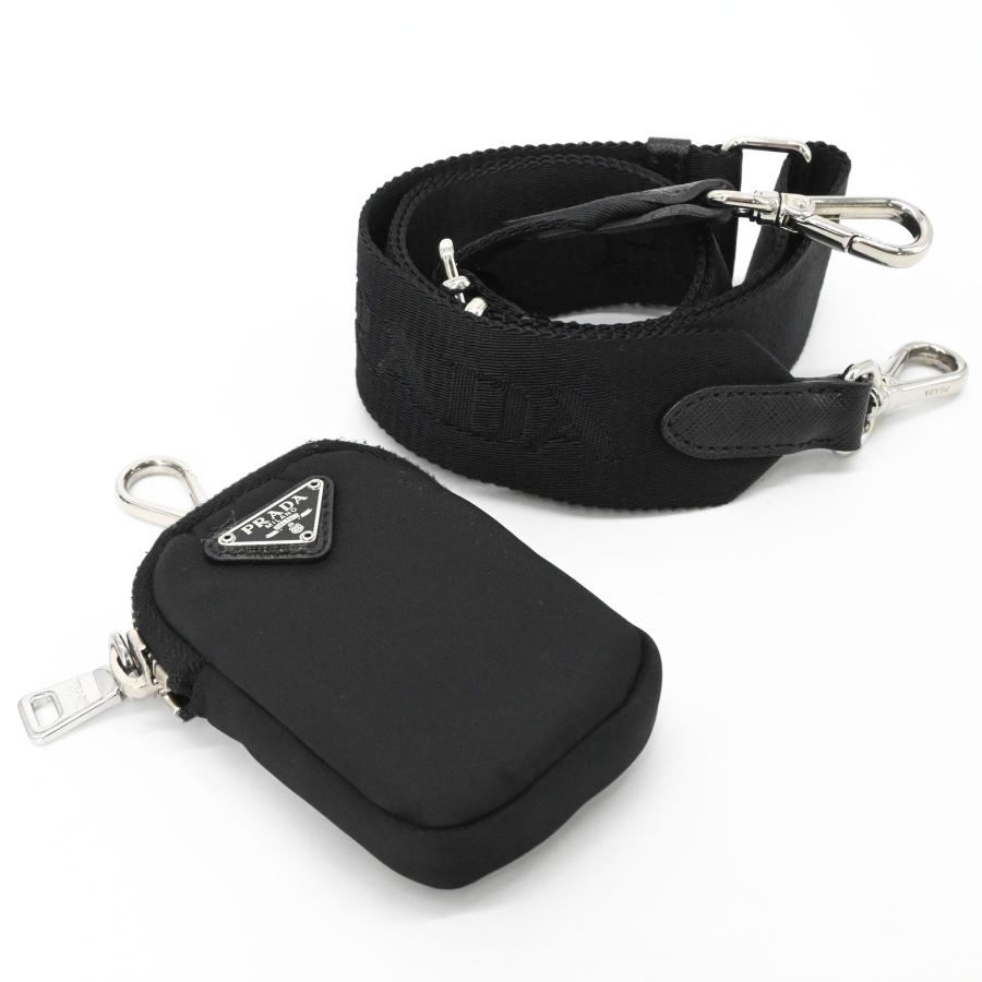 【美品】PRADA プラダ テスート ナイロン レザー ショルダーバッグ ポーチ付き ハンドバッグ 2WAY レディース 三角ロゴ ブラック シルバー金具 黒 IBH204 |  | 12