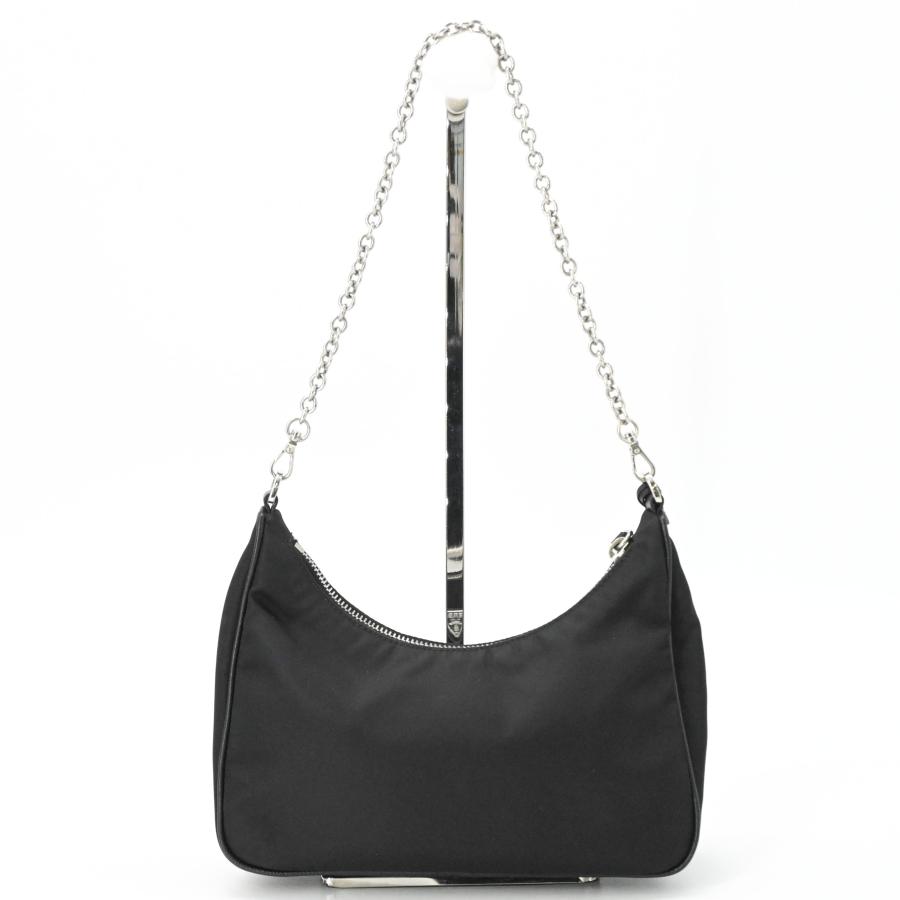 【美品】PRADA プラダ テスート ナイロン レザー ショルダーバッグ ポーチ付き ハンドバッグ 2WAY レディース 三角ロゴ ブラック シルバー金具 黒 IBH204 |  | 02