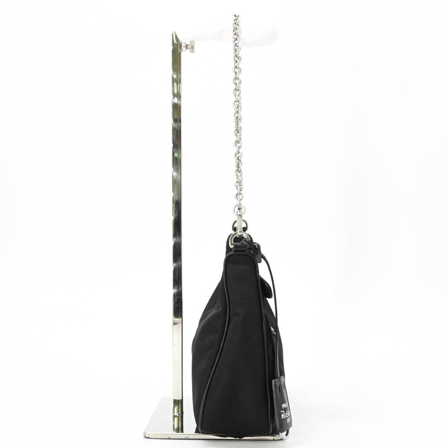 【美品】PRADA プラダ テスート ナイロン レザー ショルダーバッグ ポーチ付き ハンドバッグ 2WAY レディース 三角ロゴ ブラック シルバー金具 黒 IBH204 |  | 03