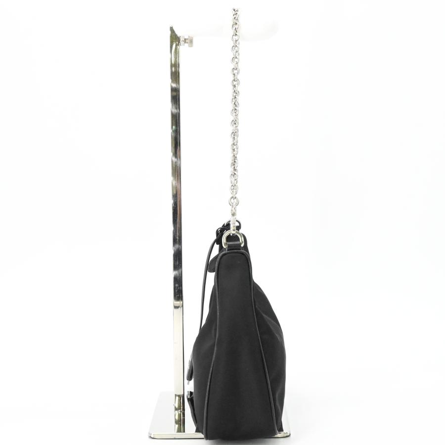 【美品】PRADA プラダ テスート ナイロン レザー ショルダーバッグ ポーチ付き ハンドバッグ 2WAY レディース 三角ロゴ ブラック シルバー金具 黒 IBH204 |  | 04