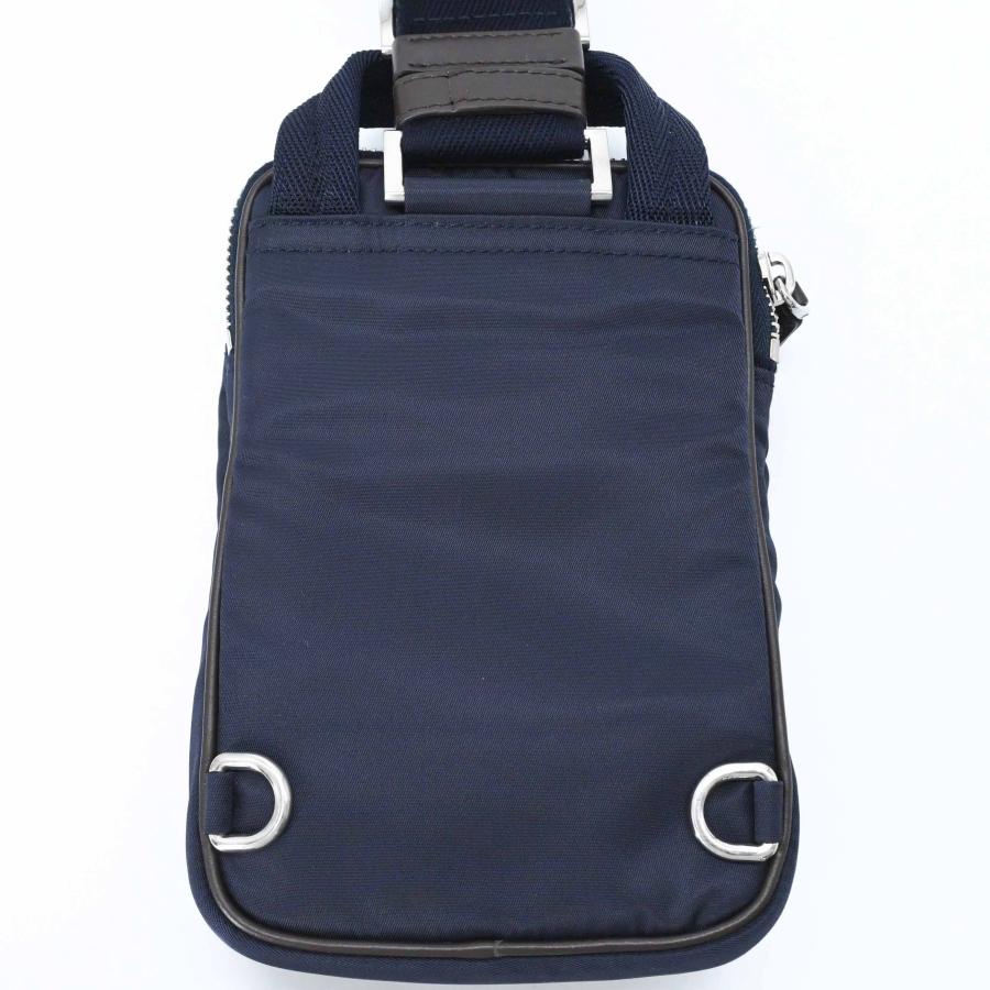 【未使用品】PRADA プラダ スエード Reナイロン ショルダーバッグ 肩掛け トライアングル ネイビー 青 ブラウン 茶 ICチップ |  | 07
