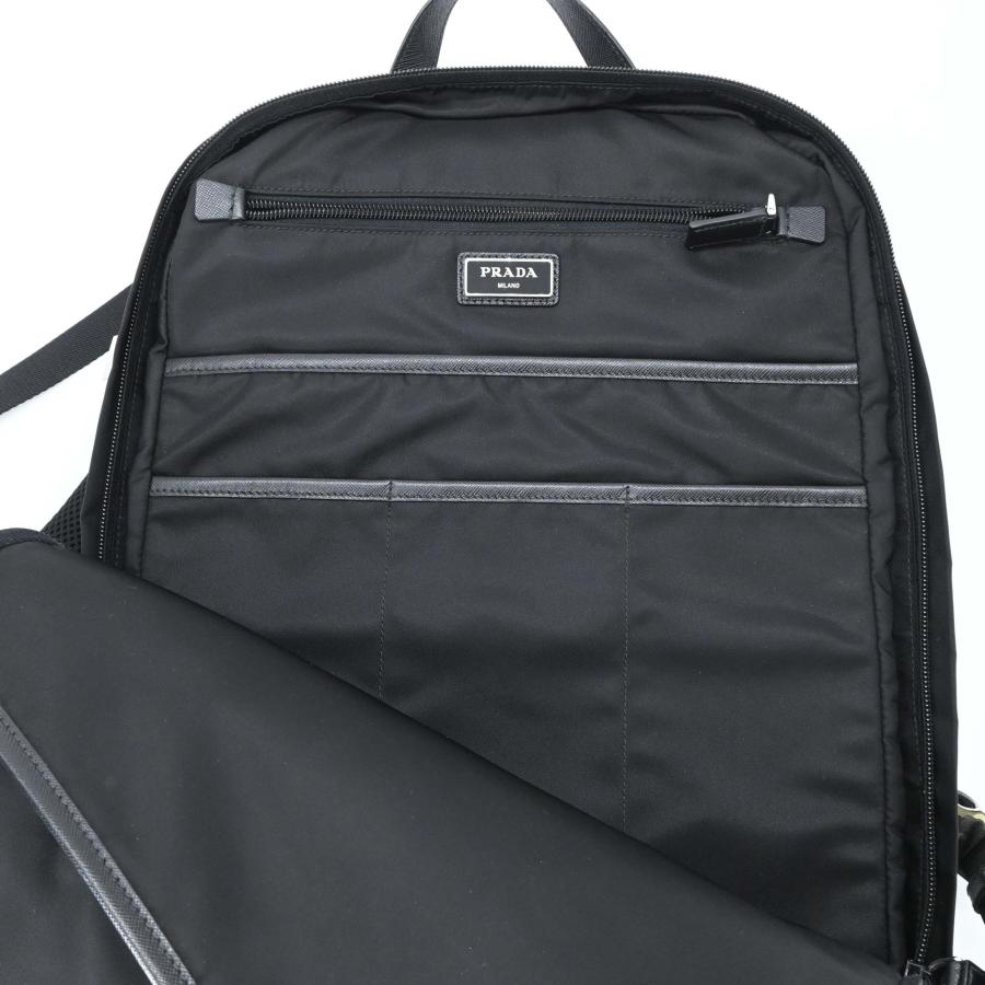 【美品】PRADA プラダ テスート スピードロック ナイロン バックパック リュック ビジネス PC収納 ブラック 黒 白タグ有 |  | 15