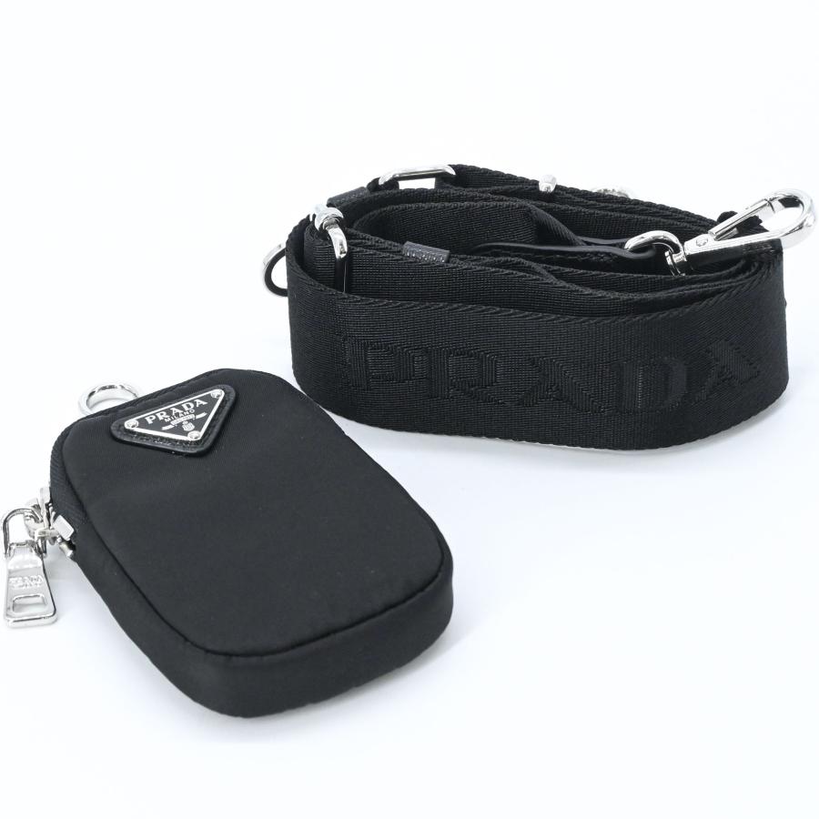 【未使用品】PRADA プラダ  Re-Edition 2005ナイロン レザー ショルダー ポーチ付き ハンドバッグ 2WAY レディース 三角ロゴ ブラック 黒 シルバー金具 白タグ |  | 12