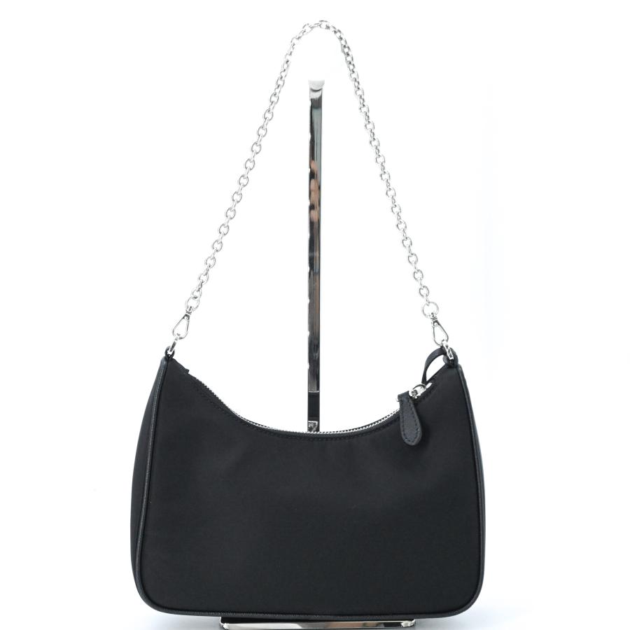 【未使用品】PRADA プラダ  Re-Edition 2005ナイロン レザー ショルダー ポーチ付き ハンドバッグ 2WAY レディース 三角ロゴ ブラック 黒 シルバー金具 白タグ |  | 02