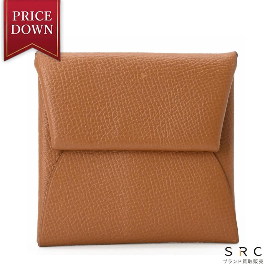 【美品】HERMES エルメス バスティア GM コインケース 小銭入れ ヴォーエプソン ゴールド レディース メンズ ♯C | HERMES
