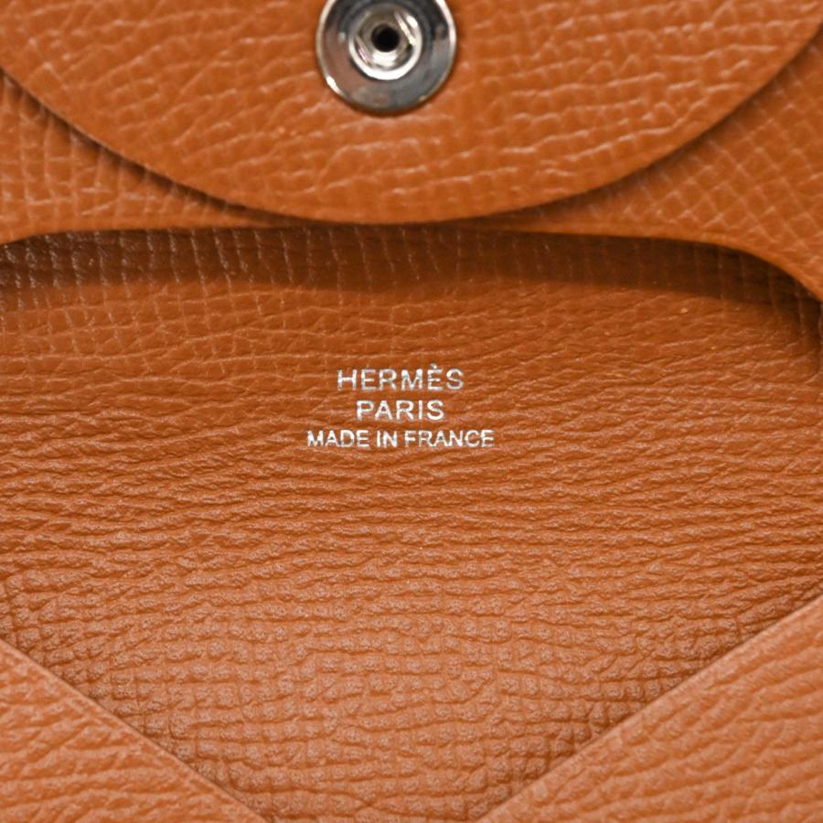 【美品】HERMES エルメス バスティア GM コインケース 小銭入れ ヴォーエプソン ゴールド レディース メンズ ♯C | HERMES | 07