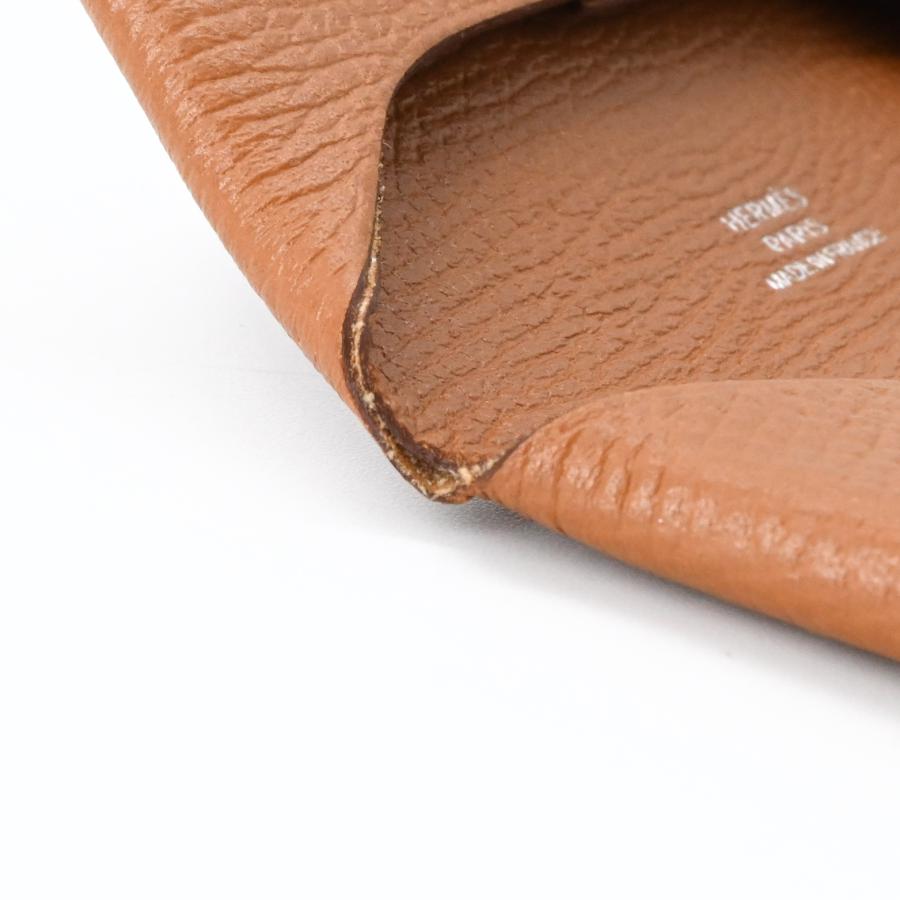 【美品】HERMES エルメス バスティア GM コインケース 小銭入れ ヴォーエプソン ゴールド レディース メンズ ♯C | HERMES | 08