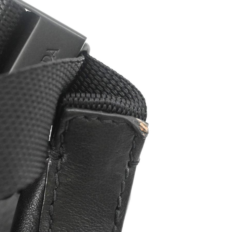 【未使用品】PRADA プラダ ショルダーバッグ レザー トライアングルロゴ 黒 ブラック ブルー 青 2VH078 |  | 14