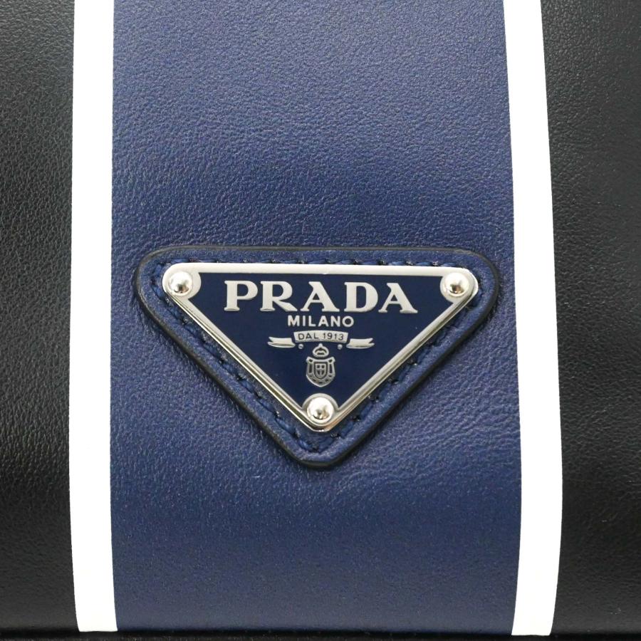 【未使用品】PRADA プラダ ショルダーバッグ レザー トライアングルロゴ 黒 ブラック ブルー 青 2VH078 |  | 06