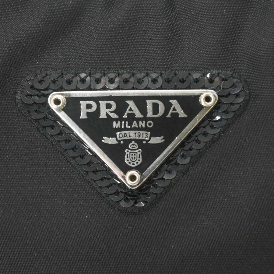 【美品】PRADA プラダ Re-Nylon リナイロン リエディション2005 スパンコール ハンドバッグ ショルダーバッグ レディース ブラック 黒 白タグ |  | 06