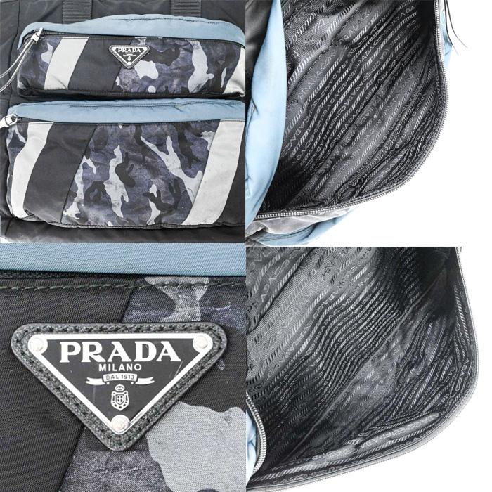 PRADA プラダ テスート ナイロン トート バッグ カモフラージュ ハンドバッグ キャンバス ブルー ブラック メンズ 白タグ ストラップ欠品 2VG040 |  | 05