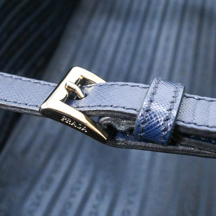 【美品】PRADA プラダ サフィアーノ レザー キャリーケース トラベル 旅行鞄 スーツケース 三角ロゴ ネイビー 青 VV030M 白タグ有 |  | 13