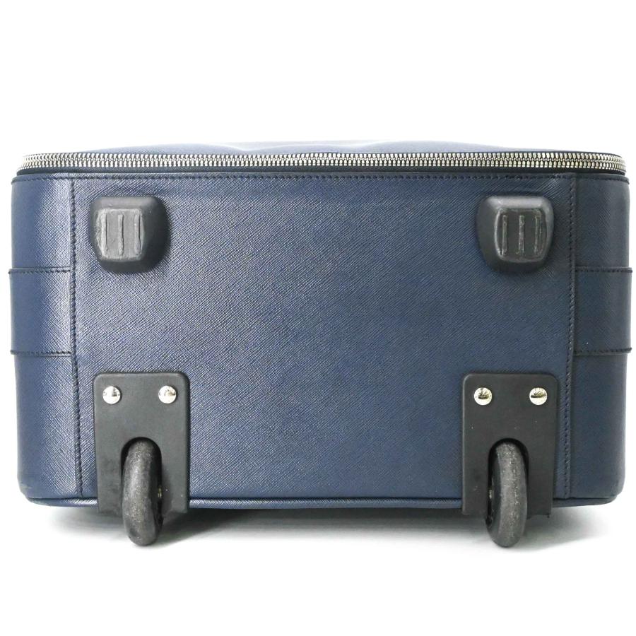 【美品】PRADA プラダ サフィアーノ レザー キャリーケース トラベル 旅行鞄 スーツケース 三角ロゴ ネイビー 青 VV030M 白タグ有 |  | 04